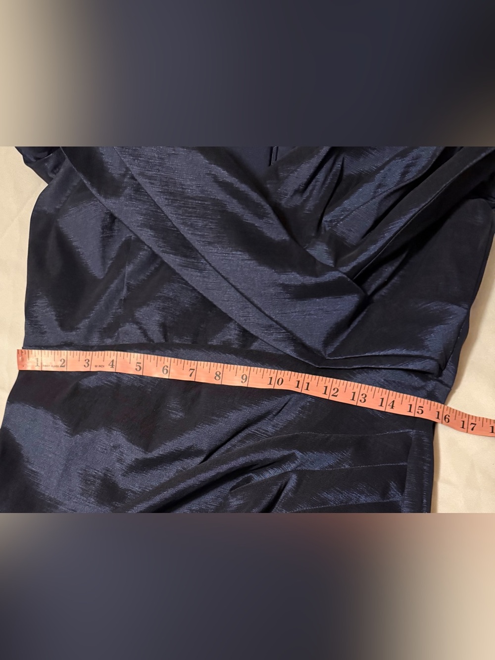 Betsy & Adam Taffeta Twist Off The Shoulder Floor Length Dress Sz 12 - Picture 7 of 7